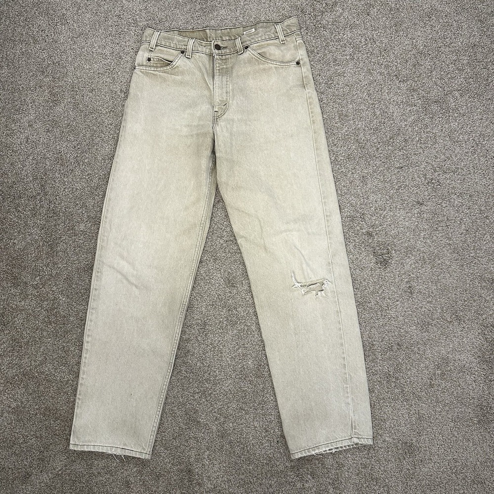 Vintage 90's Levi's 550 Mens 33x32 (Tag 34x32) Distressed Relaxed Fit Orange Tab